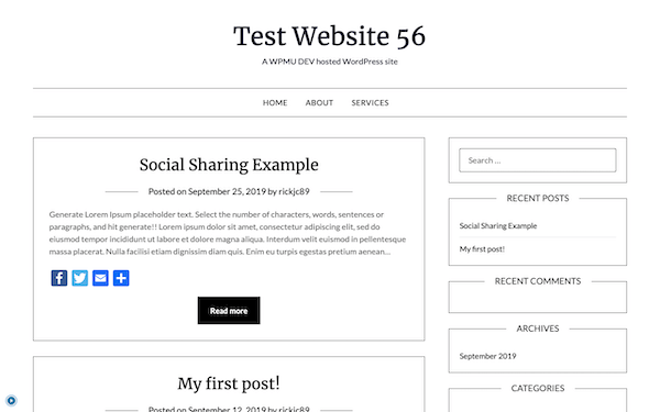 A look at my test website made with MB