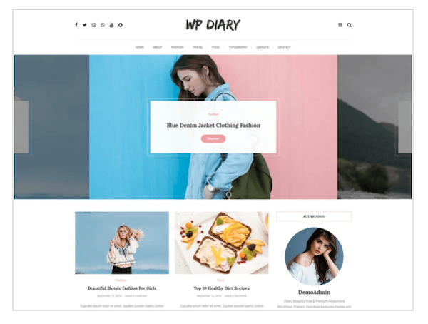 A look at the WP diary theme