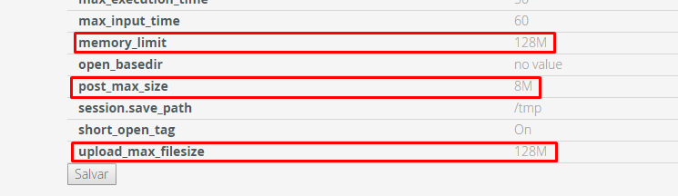 configurando as opções