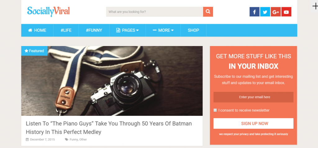 SociallyViral é um tema wordpress veloz