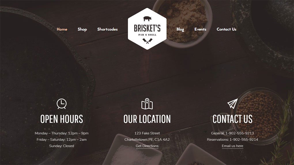 tema filho brisket para wordpress