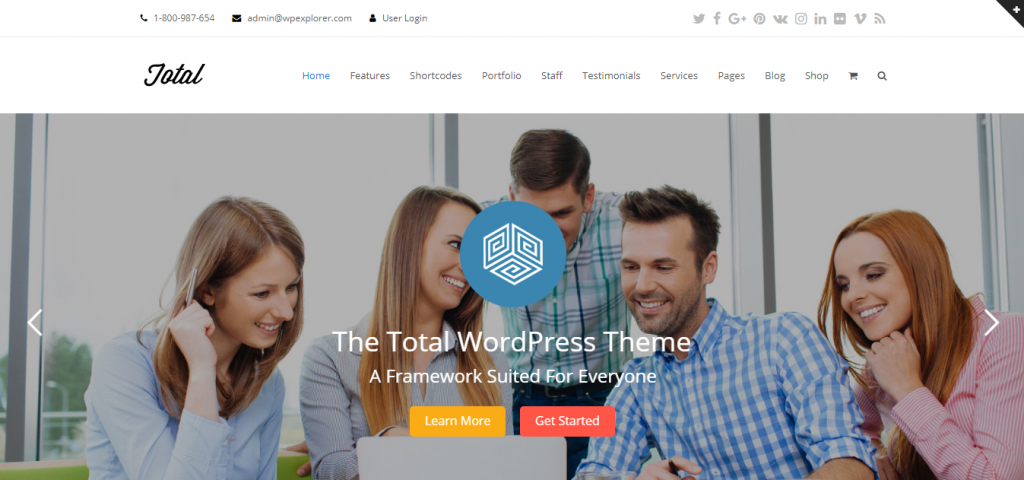 Total é um tema wordpress com grande velocidade