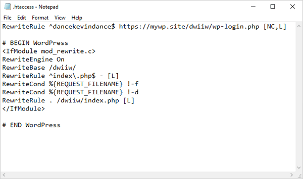 URL forwarding htaccess file