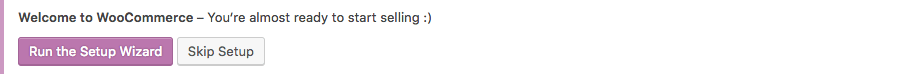 woocommerce run setup wizard