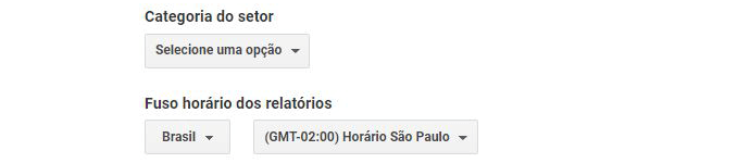 Configurações de categoria Analytics