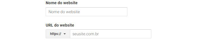 Propriedades nome e site